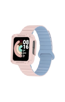 Xiaomi Redmi Watch 1 Silikon Kordon Omsy Krd-105 Strap Kayış-pembe-mavi Xiaomi Redmi Watch 1 Silikon Kordon Omsy Krd-105 Strap Kayış-pembe-mavi