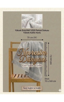 Buğz Nevresim Dünyası Prime Havlu 70x140 Gri Diğer
