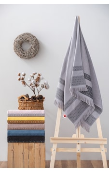 Cotton Box Twins Bukle Havlu 75x150 Gri Gri Cotton Box Twins Bukle Havlu 75x150 Gri Gri