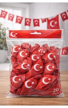 Ayyıldızlı Kırmızı Balon Seti Türk Bayraklı Parti Balonu Dayanıklı Latex Balon 20 Adet Düz Renkli Ayyıldızlı Kırmızı Balon Seti Türk Bayraklı Parti Balonu Dayanıklı Latex Balon 20 Adet Düz Renkli