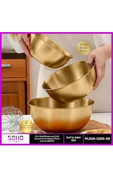 Zenviya21 3'lü Gold Paslanmaz Çelik Kap Zenya785 Zenviya21 3'lü Gold Paslanmaz Çelik Kap Zenya785