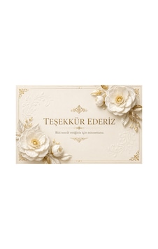 3d Görünümlü Premium Teşekkür Kartları Seti Zarif Çiçek Ve Altın Detaylı Tasarımlar - Bej - 033 3d Görünümlü Premium Teşekkür Kartları Seti Zarif Çiçek Ve Altın Detaylı Tasarımlar - Bej - 033