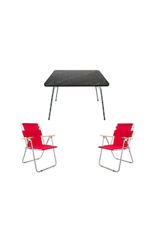Bofigo 60X80 Granit Katlanır Masa + 2Li Katlanır Sandalye Kırmızı Bofigo 60X80 Granit Katlanır Masa + 2Li Katlanır Sandalye Kırmızı