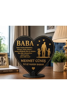 Kişiye Özel Babalar Günü Ahşap Dekor Siyah Mdf Altın Detaylı Masa Üstü Biblo 18x20 Cm Kişiye Özel Babalar Günü Ahşap Dekor Siyah Mdf Altın Detaylı Masa Üstü Biblo 18x20 Cm