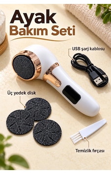 Tek Düğmeyle Hız Ayarlı Şarjlı Ayak Törpüsü Tek Düğmeyle Hız Ayarlı Şarjlı Ayak Törpüsü