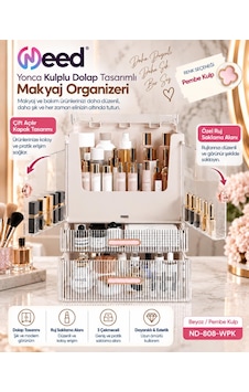Need Yonca Kulplu Dolap Tasarımlı Çekmeceli Makyaj Ve Kozmetik Organizeri Beyaz / Yeşil Kulp Nd-808-wgn Need Yonca Kulplu Dolap Tasarımlı Çekmeceli Makyaj Ve Kozmetik Organizeri Beyaz / Yeşil Kulp Nd-808-wgn