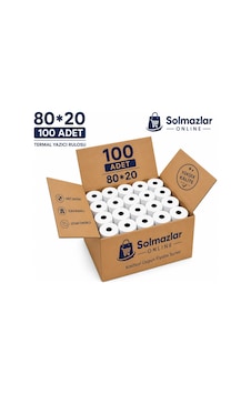 80x20 Termal Pos Rulosu 100 Adet Yazarkasa Fiş Kağıdı Solmazlar Online 80x20 Termal Pos Rulosu 100 Adet Yazarkasa Fiş Kağıdı Solmazlar Online