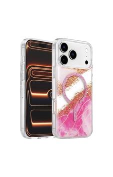 Onegif Apple İphone 17 Pro Max/18 Pro Max Lotus Simli Magsafe Kapak - Pembe Düz Renkli Onegif Apple İphone 17 Pro Max/18 Pro Max Lotus Simli Magsafe Kapak - Pembe Düz Renkli