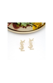 Gold Zirkon Taşlı Ysl Küpe Gold Zirkon Taşlı Ysl Küpe