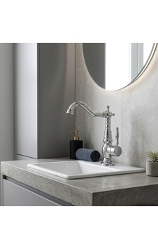 Desenli Rustik Lavabo Bataryası Krom Desenli Rustik Lavabo Bataryası Krom