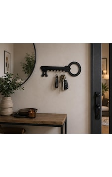 Lexroo Anahtar Tasarımlı Duvar Askılığı, 22x8 Cm, Siyah Diğer Lexroo Anahtar Tasarımlı Duvar Askılığı, 22x8 Cm, Siyah Diğer