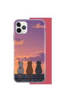 İphone 11 Pro Max Uyumlu Duvardaki Kediler Uv Baskılı Silikon Kılıf Renkli İphone 11 Pro Max Uyumlu Duvardaki Kediler Uv Baskılı Silikon Kılıf Renkli