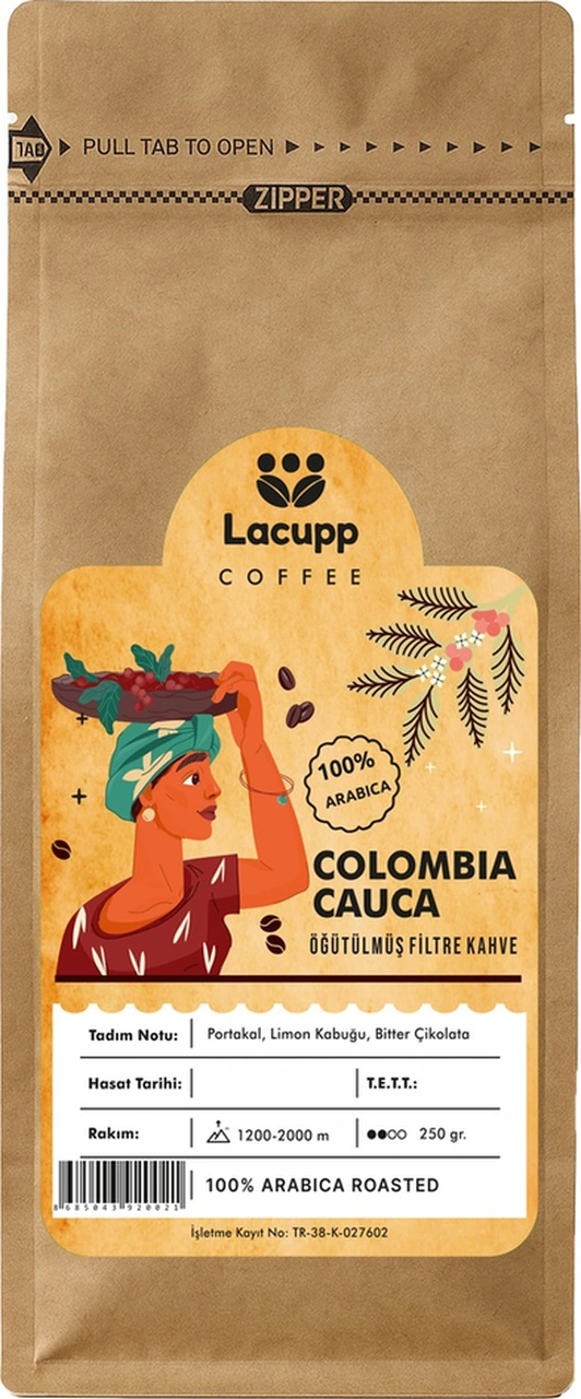Lacupp - Colombia/cauca - Öğütülmüş Filtre Kahve/çekirdek Kahve - 250 Gr 100% Arabica Filtre Lacupp - Colombia/cauca - Öğütülmüş Filtre Kahve/çekirdek Kahve - 250 Gr 100% Arabica Filtre