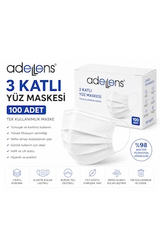 Yüz Maskesi 3 Katlı 100'lü