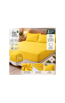 Slc Home %100 Pamuk Kumaş 160 X 200 Cm Lastikli Çarşaf 2li Yastık Kılıflı Dahil Çift Kişilik 3lü Set Sarı - 939639330 Sarı Slc Home %100 Pamuk Kumaş 160 X 200 Cm Lastikli Çarşaf 2li Yastık Kılıflı Dahil Çift Kişilik 3lü Set Sarı - 939639330 Sarı