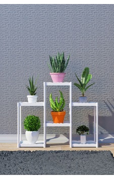Işıl 6 Raflı Plastik Beyaz Saksılık Dekoratif Çiçeklik Saksı Standı 222 K B Beyaz Işıl 6 Raflı Plastik Beyaz Saksılık Dekoratif Çiçeklik Saksı Standı 222 K B Beyaz