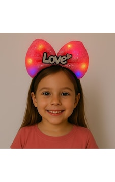 Led Işıklı Love Yazılı Fuşya Fiyonk Taç Kız Çuk Parti Tacı Led Işıklı Love Yazılı Fuşya Fiyonk Taç Kız Çuk Parti Tacı