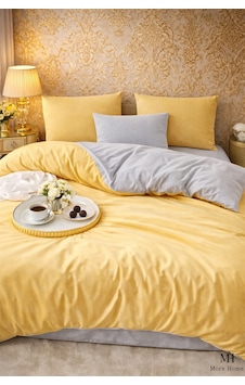 More Home Tek Kişilik Nevresim Takımı Lastikli Çarşaf Sarı Gri More Home Tek Kişilik Nevresim Takımı Lastikli Çarşaf Sarı Gri