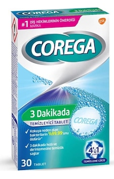 Corega 3 Dakikada Protez Temizleyici Tablet 30'lu Corega 3 Dakikada Protez Temizleyici Tablet 30'lu