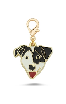 Jack Russell Siyah Beyaz Altın Kaplama Mineli Aksesuar Renkli Jack Russell Siyah Beyaz Altın Kaplama Mineli Aksesuar Renkli
