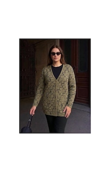 Onno Style Women Kalp Desenli Klasik Triko Düğmeli Ceket Vizon Onno Style Women Kalp Desenli Klasik Triko Düğmeli Ceket Vizon