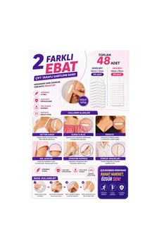 Kıyafet Sabitleme Bandı 48 Adet, 10x75mm Ve 25x75mm Çift Taraflı - 893767535
