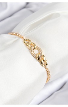 Pirinç Zirkon Taşlı Zincir Model Gold Renk Asansörlü Kadın B Tdrtr 55840269