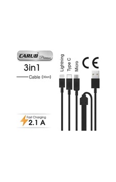 Hızlı Sarj Cihazı 2,1a 3 Lü Type-c-samsung-ıphone-usb 30cm Kablolu