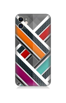 Apple Uyumlu iPhone 11 Silikon Kılıf Renkli Pastel Şeritler Apple Uyumlu iPhone 11 Silikon Kılıf Renkli Pastel Şeritler