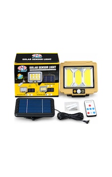 Solar Sensörlü Cob Led Sokak & Bahçe Aydınlatma Projektörü 2400 Mah, Kumandalı, Su Geçirmez Solar Sensörlü Cob Led Sokak & Bahçe Aydınlatma Projektörü 2400 Mah, Kumandalı, Su Geçirmez