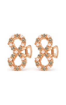 Metal İnci Ve Taş Detaylı Gold Mandal Saç Tokası Şık Geometrik Topuz Tokası Rose Gold Metal İnci Ve Taş Detaylı Gold Mandal Saç Tokası Şık Geometrik Topuz Tokası Rose Gold