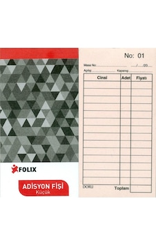 Folıx Adisyon 100 Yp 7.5x15 CM Küçük