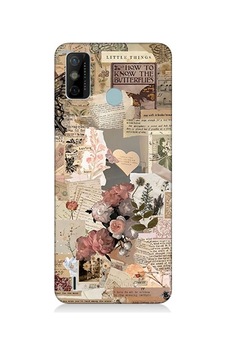 Tecno Spark 6 Go Uyumlu Mektup Kelebek Çiçek Desenli Silikon Kılıf Tecno Spark 6 Go Uyumlu Mektup Kelebek Çiçek Desenli Silikon Kılıf