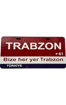 61 Plaka Numaralı Trabzon İli 15x30 Cm Ahşap Poster