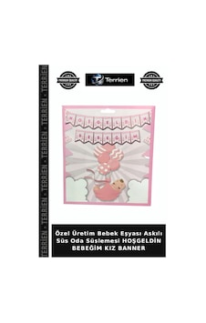 Özel Üretim Bebek Eşyası Askılı Süs Oda Süslemesi Hoşgeldin Bebeğim Kız Banner Çok Renkli Özel Üretim Bebek Eşyası Askılı Süs Oda Süslemesi Hoşgeldin Bebeğim Kız Banner Çok Renkli