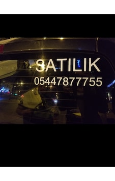 2 Adet Satılık Yazısı Arka Ön Cam Için Yapıştırma