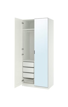 Pax Gardırop, Beyaz-aynalı Cam, 100x60x236 Cm Pax Gardırop, Beyaz-aynalı Cam, 100x60x236 Cm