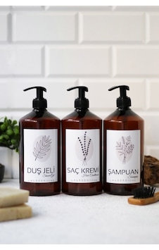 Lalezen Home Amber Plastik 1 Litre Duş Set Çiçekli Model Lalezen Home Amber Plastik 1 Litre Duş Set Çiçekli Model