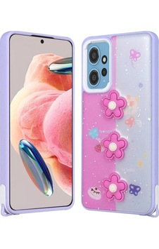 Xiaomi Redmi Note 12 4g Kılıf Parlayan Simli Kabartma Figürlü Zore Cevze Kapak Mor Papatya Xiaomi Redmi Note 12 4g Kılıf Parlayan Simli Kabartma Figürlü Zore Cevze Kapak Mor Papatya