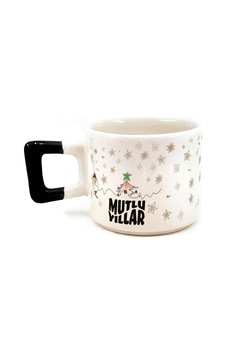 Mutlu Yıllar Kar Taneleri Baskılı Siyah Kulplu Kare Yılbaşı Kupası Mutlu Yıllar Kar Taneleri Baskılı Siyah Kulplu Kare Yılbaşı Kupası