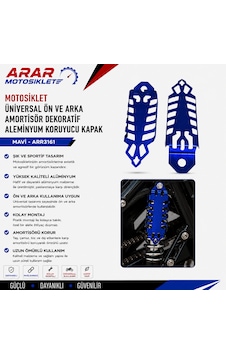 Motosiklet Üniversal Ön Ve Arka Amortisör Dekoratif Aleminyum Koruyucu Kapak Mavi-arr3163 Motosiklet Üniversal Ön Ve Arka Amortisör Dekoratif Aleminyum Koruyucu Kapak Mavi-arr3163