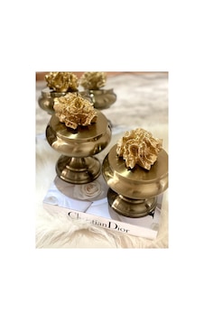 Fleurs Chic Gold Dekoratif İkili Mercan Küre