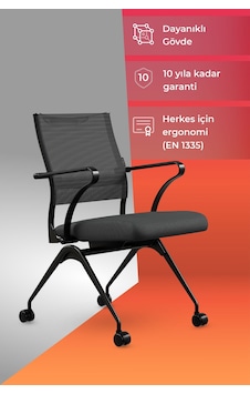 Ergolife Sit Air 24/7 M4-280k - Fileli, Siyah, Tekerlekli,toplantı Odası, Bekleme Sandalyesi - 6a0.60.1.682 Ergolife Sit Air 24/7 M4-280k - Fileli, Siyah, Tekerlekli,toplantı Odası, Bekleme Sandalyesi - 6a0.60.1.682