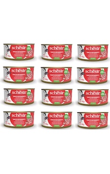Schesir Ton Ve Karidesli Tam Ve Dengeli Kedi Konserve Jöleli 140 Gr. X 12 Adet