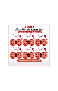 6&amp 39 Lı - 204 - Uğur Böceği Kostüm Seti At - Spt-gld - Taç Asa
