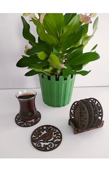 6 Adet Ahşap Lazer Kesim Fincan - Bardak Altlığı Seti 8 Cm Kaideli Kuş Desenli Ceviz 6 Adet Ahşap Lazer Kesim Fincan - Bardak Altlığı Seti 8 Cm Kaideli Kuş Desenli Ceviz