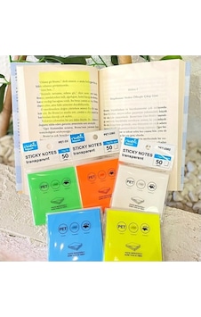Magic Yapışkanlı Not Kağıdı Şeffaf Neon Renk - 3 Adet
