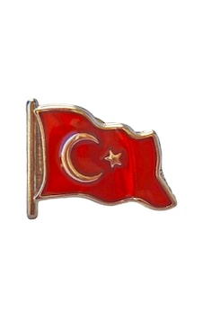 Türk Bayrağı Mineli Yaka Rozeti İğneli Kırmızı Türk Bayrağı Mineli Yaka Rozeti İğneli Kırmızı