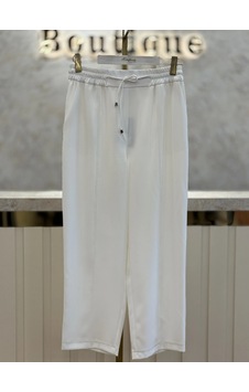 Sentez Sz-5618-e Ekru Renk Elegance Beli Lastikli Dar Paça Pantolon Beyaz Sentez Sz-5618-e Ekru Renk Elegance Beli Lastikli Dar Paça Pantolon Beyaz