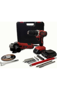 Kleco KETM1875 750 W115 MM Avuç Taşlama + 18 V 10 MM Şarjlı Matkap Kleco KETM1875 750 W115 MM Avuç Taşlama + 18 V 10 MM Şarjlı Matkap